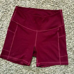 Women's Burgundy Workout / Bike Shorts